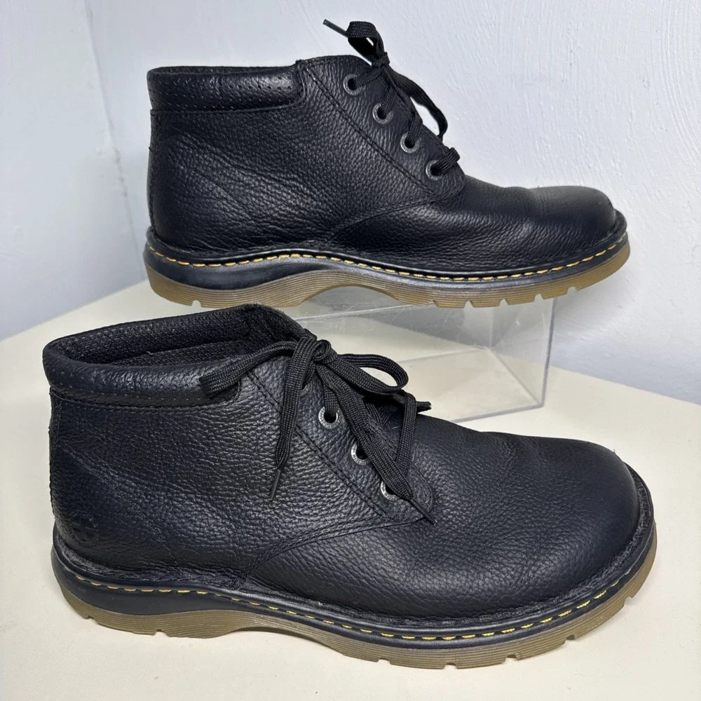 Dr. Martens Black Leather RICO Chukka Ankle Boots Lace-Up Round Toe Men's US 11